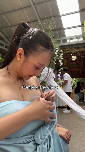 Pumping anywhere using my Horigen D6 #foryou #pumpingmom #breastfeeding