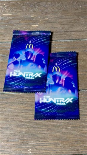 Opened two packs of McDonald’s Huntrix K-Pop Demon Hunters trading cards. Two cards per pack.