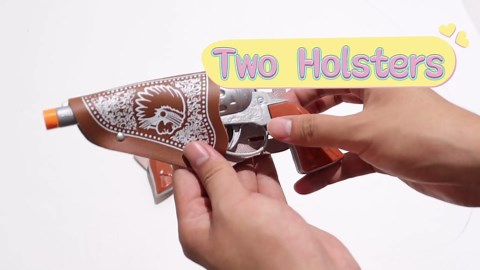 FunisFun Cowboy Toy Gun Set 6P for Kids Western Gun Toy with Holster and Belt Halloween Cowboy Costume Accessory for Adults