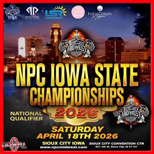 OFFICIAL NPC/IFBB MIDWEST | It's going to be incredible. The spacious 20k ft hall in Sioux City Convention Ctr. REGISTRATION is LIVE* The NPC IOWA STATE... | Instagram