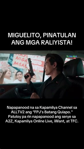 Hindi nagpatalo si Mayor Miguelito (#JakeCuenca) sa galit ng mga raliyista at walang pagdadalawang isip na patulan ang mga ito at insultuhin. Napapanood na sa Kapamilya Channel sa ALLTV2 ang #FPJsBatangQuiapo. Patuloy pa rin napapanood ang serye gabi-gabi, tuwing Lunes hanggang Biyernes, ng 8 PM sa A2Z at Kapamilya Online Live. Mapapanood din ito sa iWant at TFC. #ABSCBN | ABS-CBN PR