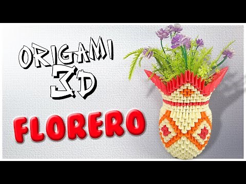 Florero en Origami 3D 🌺 3D Origami Flower Vase 🌼 Muy Fácil!