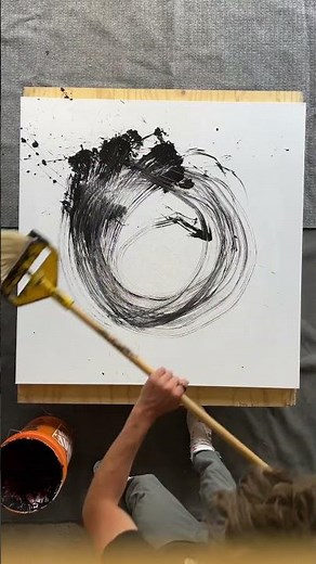 Mop Painting 🤯 🧹 | Learning to Abstract Paint | Painting with a mop | Teaching myself how to paint