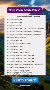Very Useful Math Notes For study | Math Notes