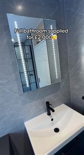 Everything you need to modernise your bathroom! This order included: ✔️ 600mm floor standing vanity and wc unit (other colours available) ✔️ Back to wall toilet and cistern ✔️ 1200 x 700mm shower tray and waste ✔️ Fast flow shower waste ✔️ Black grid wetroom screen ✔️ Thermostatic twin shower ✔️ Mono basin mixer tap ✔️ LED mirror ✔️ Towel rad and valves ✔️ Black accessories ✔️ x8 PVC wall panels ✔️ x2 packs of SPC floor tiles Get your customised quote today! sales@supremetradebathrooms.com #bath