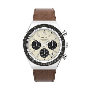 Q Timex Chronograph 40mm Leather Band