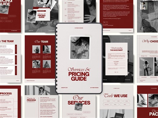 Service & Pricing Guide Template, Social Media Manager, US Letter/a4 Canva (digital Download) - Etsy
