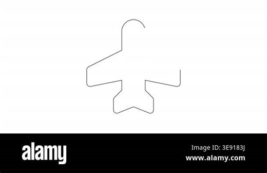 Airplane icon animation for travel video content; aircraft flight symbol motion graphic; white and green screen overlay; aviation jet plane animated element; transport departure design asset Stock Video Footage - Alamy