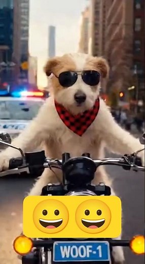 DOG ON A MOTORCYCLE?! 🐶🏍️ Watch This Cool Pup Lead the Parade!