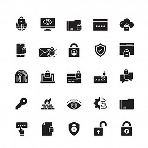 Cyber Security Verwandte Vektor-Icons