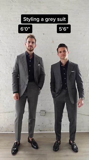 2 easy ways to style a grey suit. Which outfit would you choose 1 or 2? 😎 #suits #mensfashion #fashion #styletok