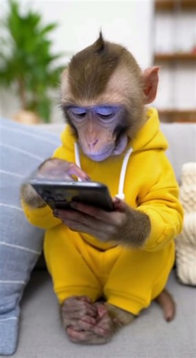 Monkey Uses a Phone Like a Teenager 📱🐒