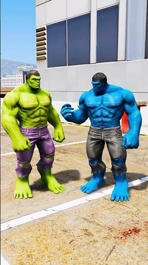 Hulk vs Venom! Red Hulk Saves Green Hulk from Venom! 💥🟢🔴 #shorts #gta #hulk