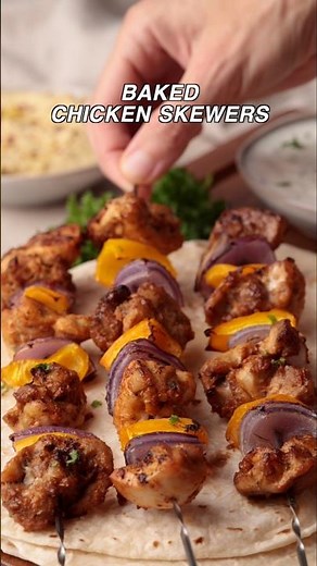Juicy Baked Chicken Skewers (Mediterranean Style)