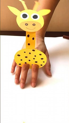 Hand puppet Giraffe | Easy DIY paper craft for kids