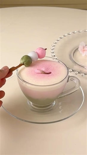 桜抹茶ラテキャンドル🍵三色団子キャンドルも🍡 #candle #キャンドル
