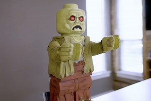 This giant animatronic LEGO minifig zombie is a delight  | Arduino Blog