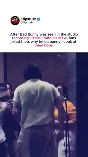 Bad Bunny in the studio… now everything makes sense 😂 #badbunny