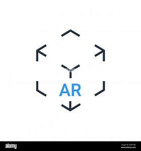 AR reality symbol vector icon. Virtual augmented reality cube screen 3d logo Stock Vector Image & Art - Alamy