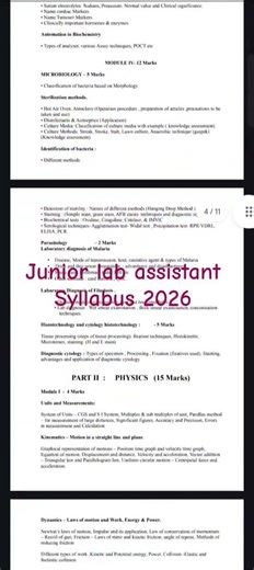 #juniorlabassistant #juniorlabassistantsyllabus#mltclasses #psccoaching #psc2026