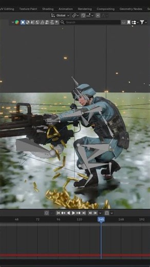 Machine Gun Animation Breakdown #blender #3d