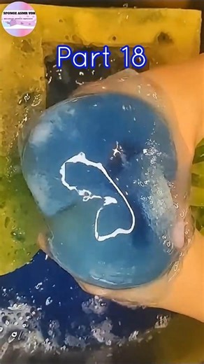 ASMR 💙🫧 Thick blue bubbly sponge squeezing 🫧💙 Part 18 #shorts #asmrsponge #spongesqueezing