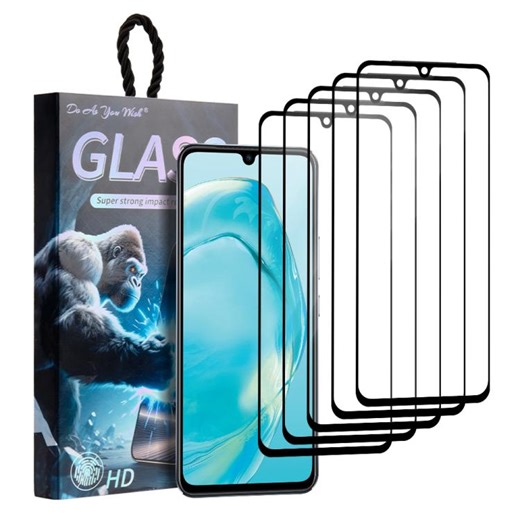[$3.68] For vivo V25 / V25e 5pcs / Pack Do As You Wish Silk Screen Printed HD Tempered Glass Film(Black)