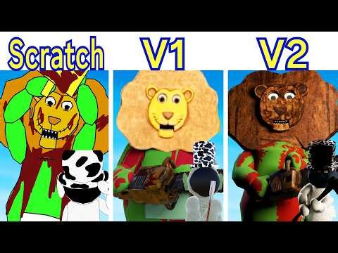 FNF The Lions Mouth: Recreations V1 vs V2 vs Scratch (Guardian vs Dipsy) (Nocturnal Protocol Sequel)