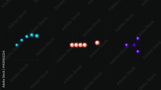 Cinematic Physics Motion Loading Animations 3-Pack 1080p Seamless Loop
