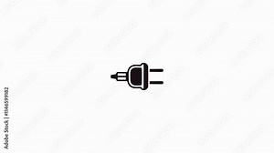 2 pin plug icon. Electric plug icon. Electric power plug icon, connection electricity concept logotype animation background.