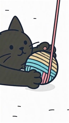 The perfect knitting helper 🧶🐈‍⬛ #shorts #catanimation