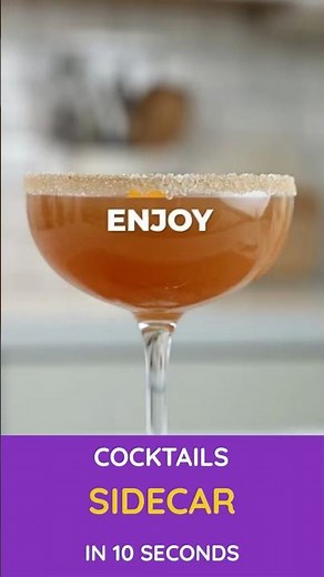 Classic Sidecar Cocktail, 10 Second Receipe | Quick Cognac Cocktail