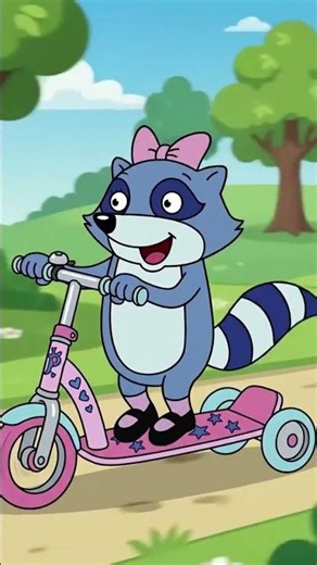 Pinch Raccoon Loved her Scooter