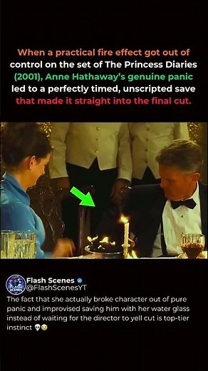 Anne Hathaway’s UNSCRIPTED Fire Rescue! 🔥😱 #theprincessdiaries #movies #shorts