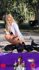 ☺✈️She Feeds the Ducks | Cute & Unexpected Moment #hungry #duck #beautiful #girl #wow #viralshorts