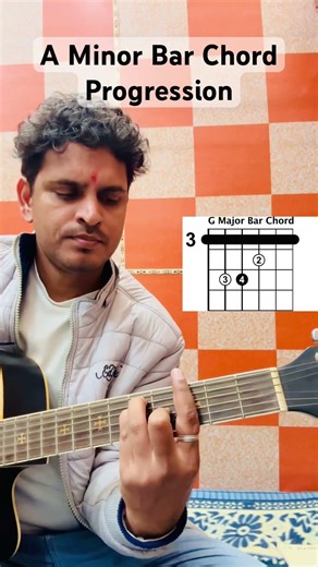A Minor Bar Chord Progression | Guitar Tutorial | #shortsfeed #guitar #shortsfeed #shorts