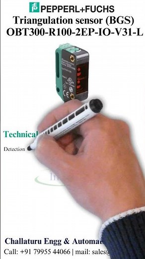 Pepperl Fuchs Triangulation sensor (BGS): OBT300-R100-2EP-IO-V31-L | +91 79955 44066 #shorts
