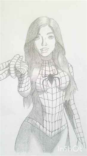 Spider Girl Drawing 🕷️✨ Subscribe for more #spidergirl #spiderwoman #pencildrawing #simpledrawing