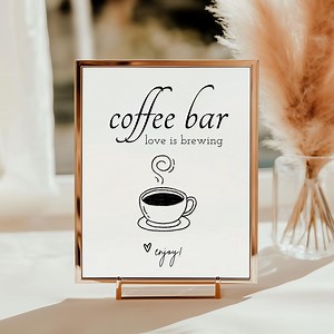 Coffee Bar Sign: Editable Wedding Signage (printable Template) 5x7, 8x10 - Etsy