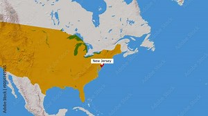 The State Of New Jersey.Political map of United States.New Jersey map.