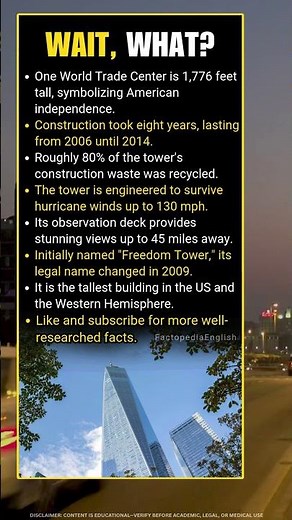7 Mind Blowing Facts About One World Trade Center (Freedom Tower History)