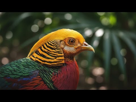 Rarest Birds on Earth in 8K HDR 🦜 Golden Pheasant & Exotic Paradise 🌿 (No Loop Real Sound)