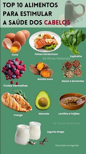 Top 10 Alimentos para um Cabelo Forte, Brilhante e Saudável! #cabelo