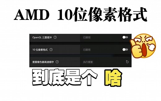 AMD驱动的10位像素格式到底是个啥？