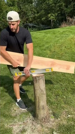This man did diy and change tree into table #shortsfeed #diy #carpenter