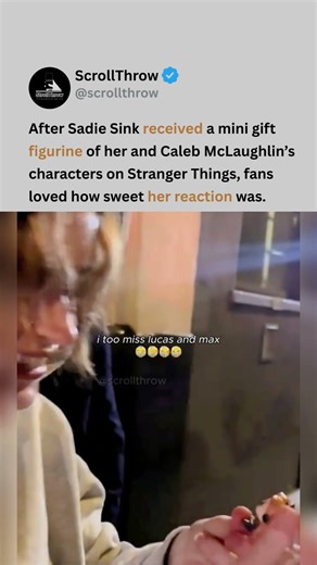 Sadie Sink’s "Mini Max and Lucas" figurine gift reaction melts fans 😭❤️ #sadiesink