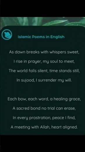 Islamic poems In English #Islamicpoems