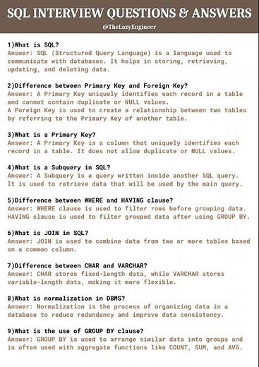 SQL Interview Questions & Answers for Freshers 🚀 | Most Asked SQL Questions #sql #interview