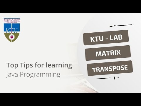 Transpose of Matrix | KTU Lab JAVA | Malayalam