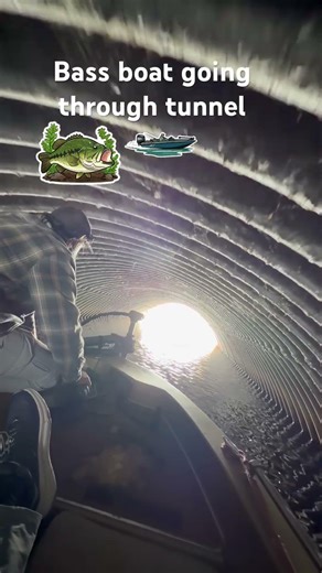 Bass boat barely fits through canal tunnel #fishing #extreme #bassfishing